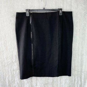 Lane Bryant Pencil Skirt Size 24 High Waist Black Infinite Stretch Full Side Zip